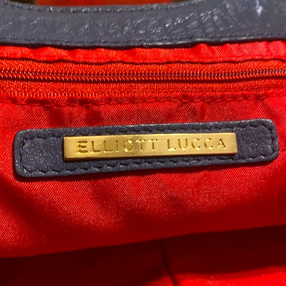 Elliott Lucca Blue Studded Leather Long Clutch EUC - Picture 5 of 13